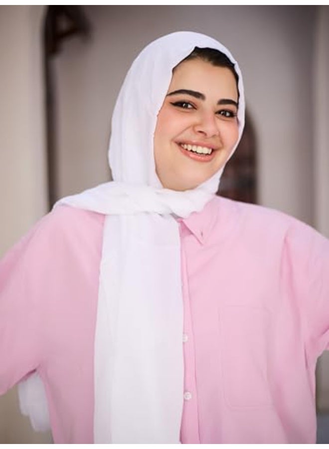 FLOWER Signature Timeless Luxury Ultra Soft Breathable Pure Cotton Modal Veil With Elegant Smooth Finish Off White 80x200cm - Image 4
